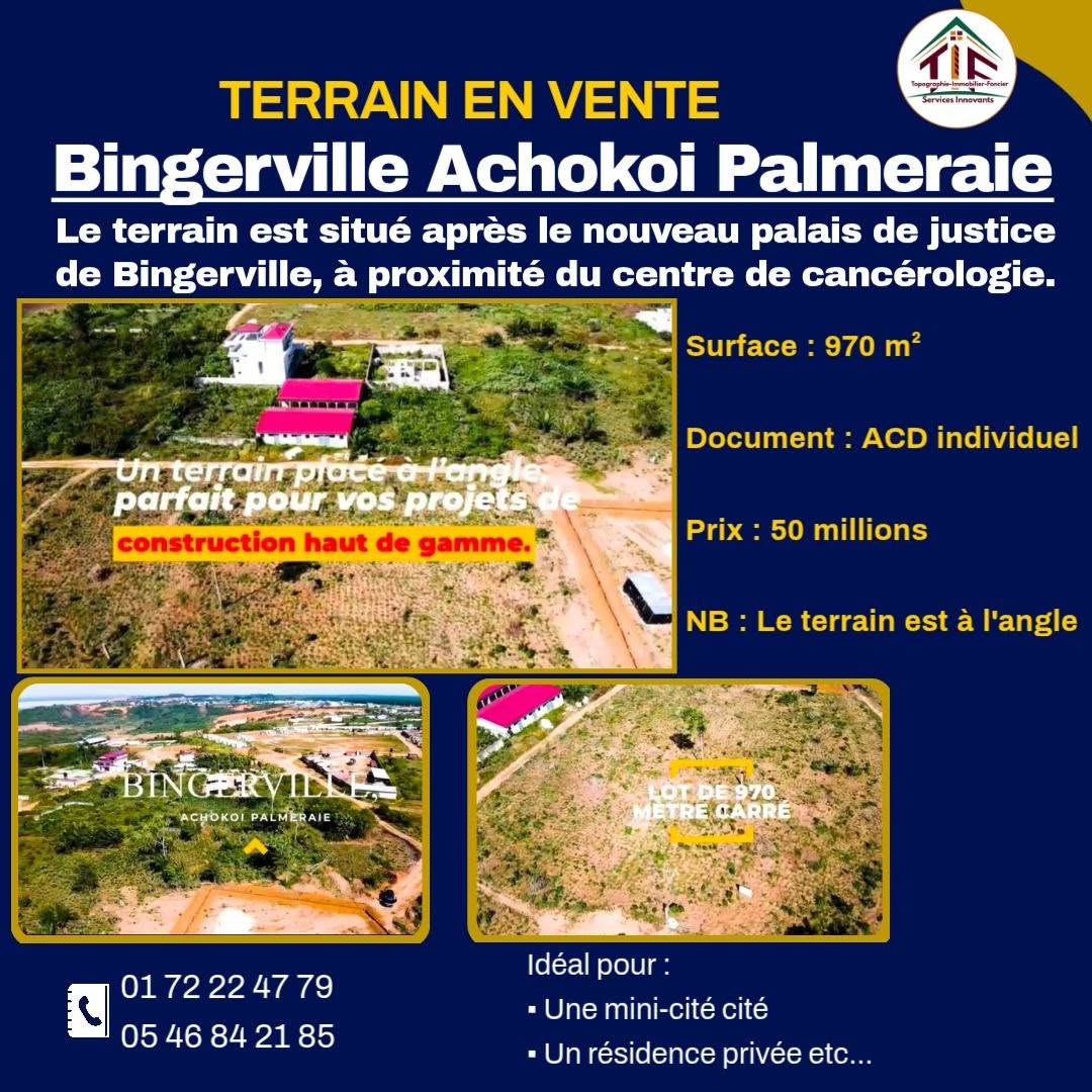 BELLE OPPORTUNITÉ À Bingerville Achokoi Palmeraie
